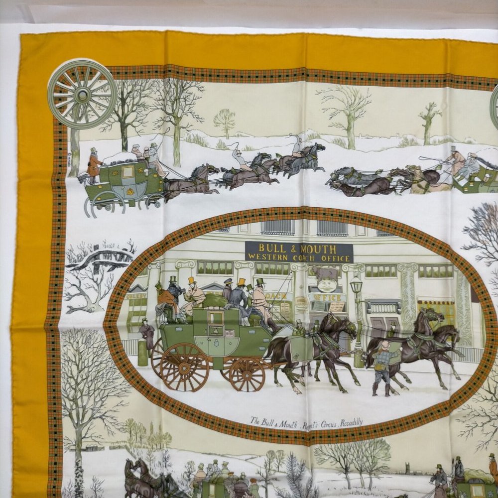 Hermes scarf Carre 90 Yellows Silk100% Authentic Ledoux - Picture 7 of 10